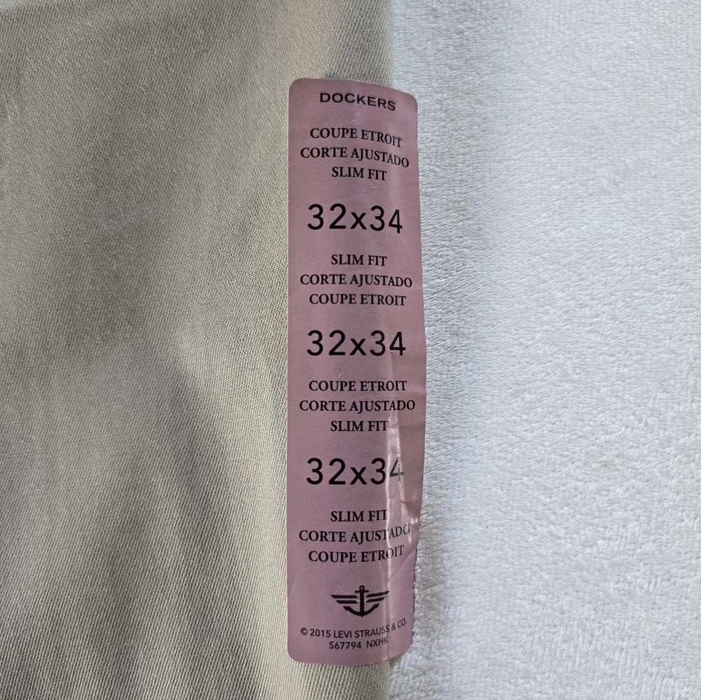 Dockers▪️32x34 Men's Slim Fit Stretch Best Pressed Signature Khaki Pants NWT